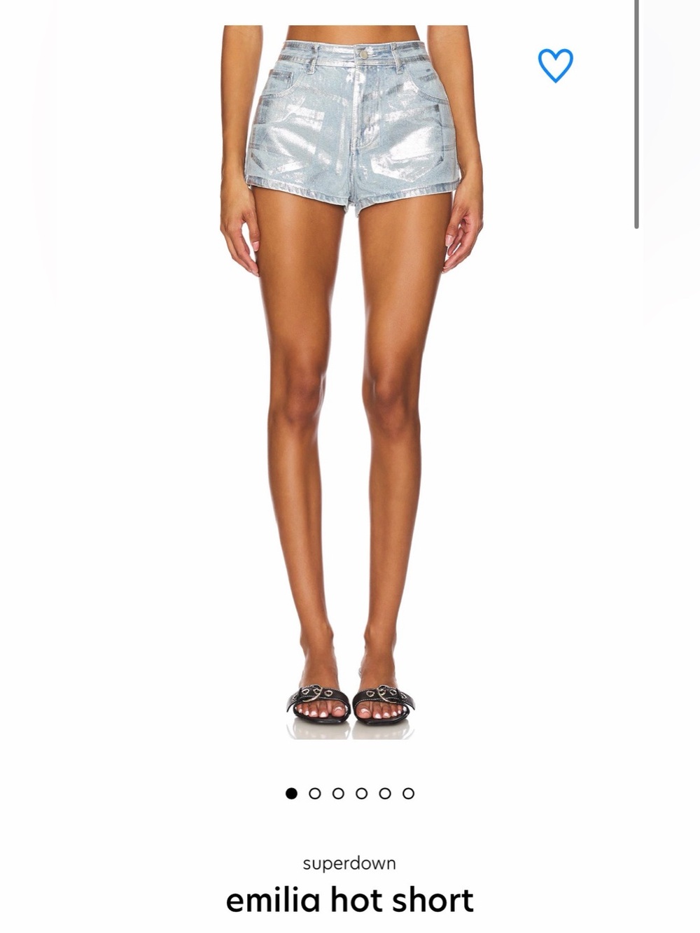 superdown NWT Metallic Silver coated denim Festival Short Shorts Small